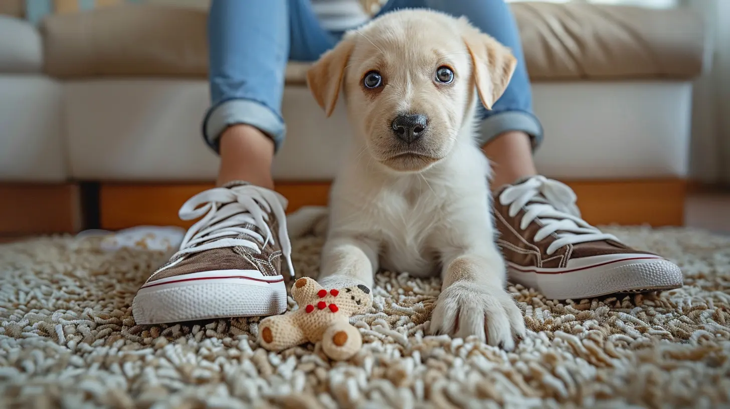 Welpe zerbeißt Schuhe - Neuer Hund im Haus macht Schuhe kaputt - Das kannst du tun.